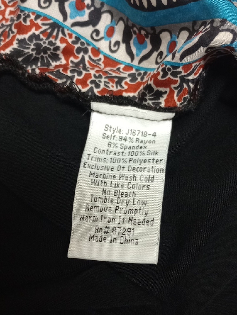 JOHNNY WAS SILK BOHO SHORT SLEEVE TUNIC SHIRT WITH SILK BACK FLORAL PANEL - Picture 7 of 8